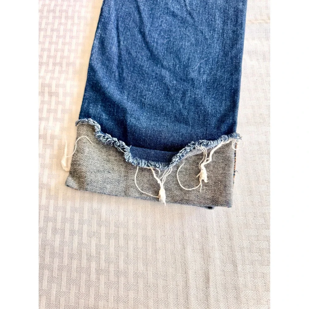 Indigo Blue Distressed Maternity Boyfriend Jeans Bundle 2 Pair Blue Size L